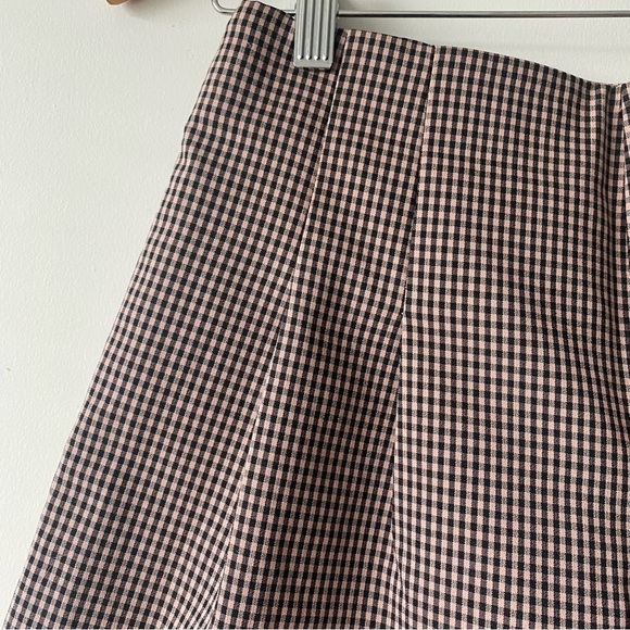 Zara Plaid High Waist Cotton Blend Pleated Shorts Side Zipper Size Medium - Picture 5 of 11